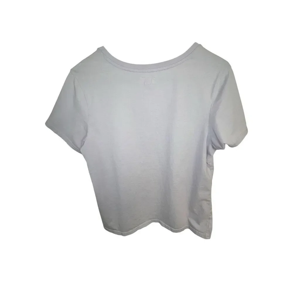Pact Light Purple Basic Solid V-Neck Short Sleeve Cotton T-Shirt - Picture 4 of 5